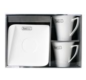 Komplet kawowy 4 el. QUATRE HomeDelux 2 x filiżanka 250 ml 2 x spodek 15 cm biały elegancki