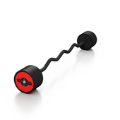 Sztanga gumowana łamana 35 kg czerwona Marbo Sport