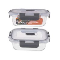 Pojemnik szklany żaroodporny z pokrywką hermetyczny 370 ml do żywności