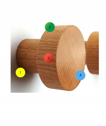 Drewniany Wieszak na Ścianę 5,5 cm Ubrania Ręczniki do Przedpokoju Hol 60mm na Arena.pl