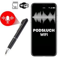 DYSKRETNY DYKTAFON SZPIEGOWSKI WIFI W DŁUGOPISIE PODSŁUCH DETEKCJA GŁOSU