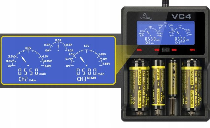 ŁADOWARKA DO BATERII AA 18650 26650 25500 R14 R20 zdjęcie 8