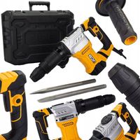 ZESTAW MŁOT WYBURZENIOWY UDAROWY 1300 W 2x DŁUTO JCB Z Walizką Kujący