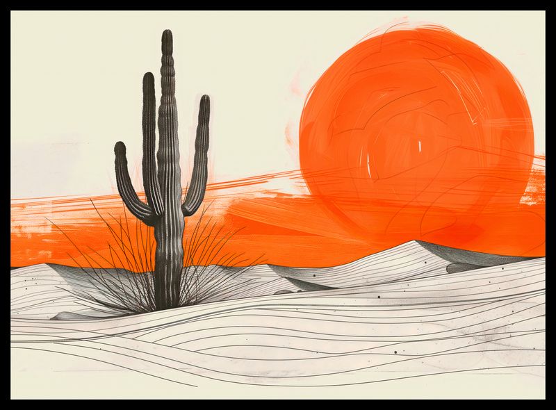 Plakat 55x40cm Kaktus Saguaro zdjęcie 2