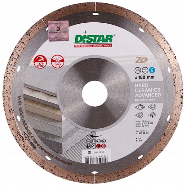 DISTAR Tarcza tnąca diamentowa do gresu 180x25.4mm zdjęcie 6