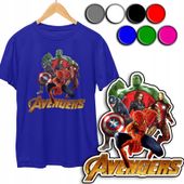 KOSZULKA DZIECIĘCA T-SHIRT Z NADRUKIEM - AVENGERS MARVEL KOLORY - L 146-152
