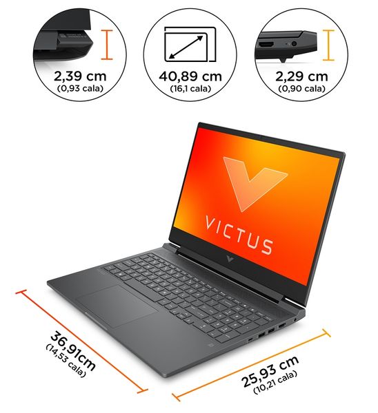 HP Victus Gaming 16 FullHD IPS 144Hz Intel Core i7-13700H 14-rdzeni 16GB DDR5 1TB SSD NVMe NVIDIA GeForce RTX 4070 8GB Windows11 zdjęcie 11