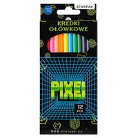 kredki ołówkowe sześciokątne 12 kolorów pixel game starpak