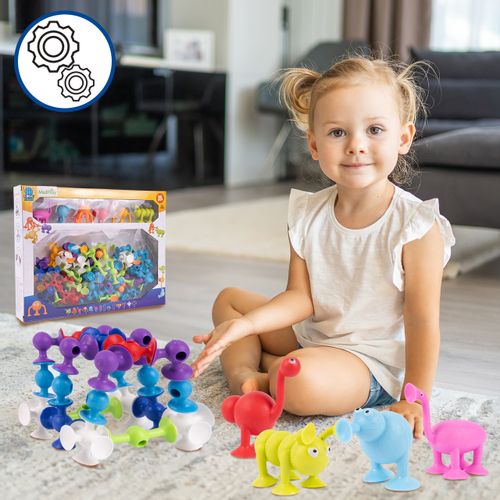 Klocki Przyssawki Konstrukcyjne Silikonowe Fat Brain 96 elementów na Arena.pl