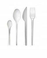 Widelce Noże Łyżki Łyżeczki plastikowe białe sztućce zestaw 100 komplet