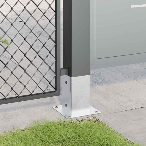 Podstawy słupków kwadratowe 4 szt. Srebrne Stal ocynkowana na Arena.pl