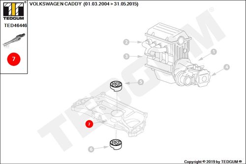 VW CADDY PODUSZKA SILNIKA TYLNA 04- na Arena.pl