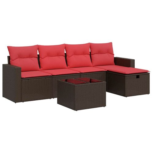 6-cz. zestaw wypoczynkowy do ogrodu, z poduszkami, brązowy na Arena.pl