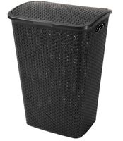 KOSZ ŁAZIENKOWY RATAN PLASTIK 33 X 42 X 59 CM CZARNY BOMBAI