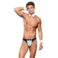 envy zestaw smokingowy 3-częściowy m/l czarno-biały z kołnierzykiem