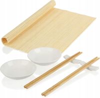 7x ZESTAW DO SERWOWANIA SUSHI DLA 2 OSÓB JAPOŃSKI PAŁECZKI MISECZKI MATA XL