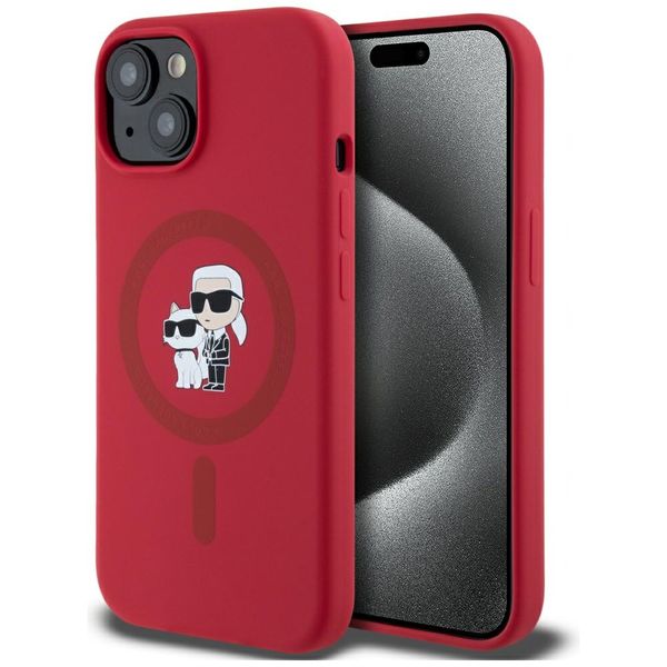 Etui Karl Lagerfeld do iPhone 15, Czerwony, MagSafe zdjęcie 1
