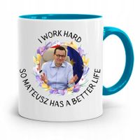 Kubek Błękitny Politycy Premier Mateusz Morawiecki Z Nadrukiem Ze Zdjęciem