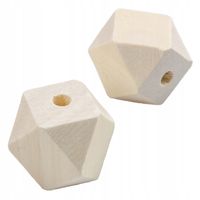 Drewniane korale geometryczne DIAMENTY 20x20 5szt