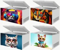 Naklejka samoprzylepna na zamrażarkę zmywarkę pralkę KOTY RÓŻNE WZORY