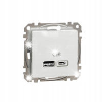 ŁADOWARKA USB A+C SCHNEIDER SEDNA DESIGN BIAŁY