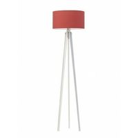 Lampa podłogowa MIAMI abażur czerwony stelaż biały