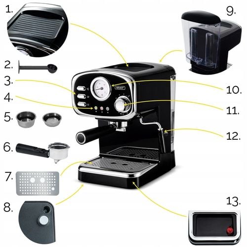 Ekspres do kawy Ciśnieniowy Kolbowy Yoer 1100W 20bar 10kaw +Spieniacz na Arena.pl