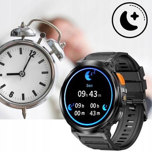 DUŻY zegarek męski SMARTWATCH GRAVITY z ROZMOWAMI DUŻA BATERIA 730mAh 1.85" na Arena.pl
