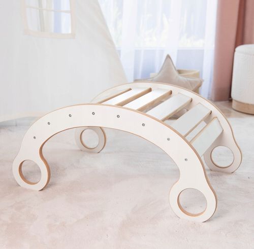 Zestaw Bujak Montessori + Ścianka + Zjeżdżalnia +Poduszka DREWNO CERTYFIKAT na Arena.pl