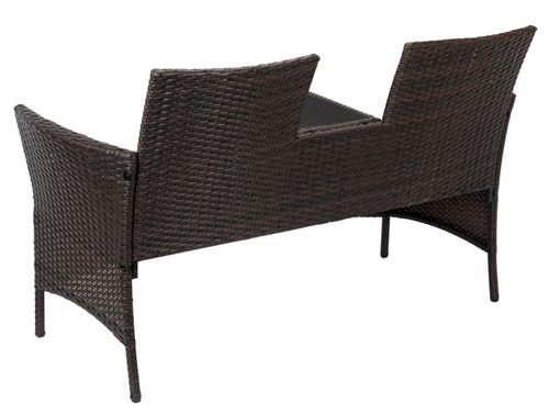 Ławka ogrodowa z technorattanu sofa CORDOBA brązowa na Arena.pl