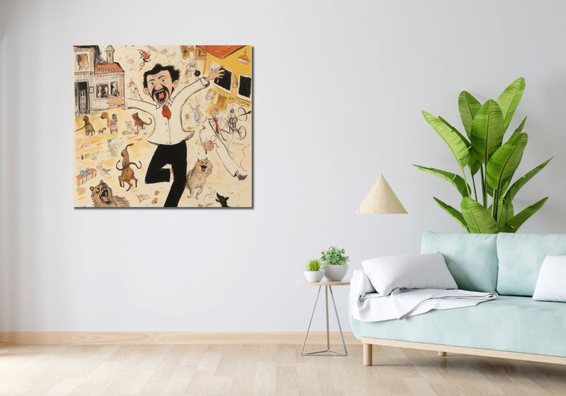 Obraz 100x90cm Chaos w Miasteczku zdjęcie 2