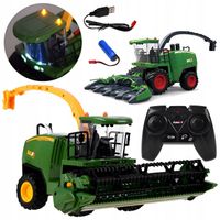 KOMBAJN ZDALNIE STEROWANY BIZON NA PILOTA DYMI DŹWIĘK ŚWIATŁO RC + 2 HEDERY