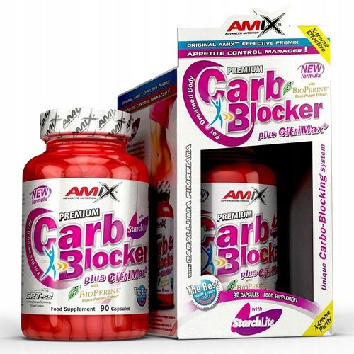 AMIX Carb Blocker 90caps KONTROLA WAGI SPALACZ TŁUSZCZU BLOKER APETYTU na Arena.pl