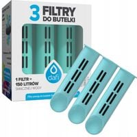 Turkusowe filtry wkłady do butelki DAFI SOLID STEEL SOFT 3 szt