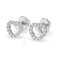 kolczyki z białego srebra 925 z diamentem (brylantem) 0,14 ct lab