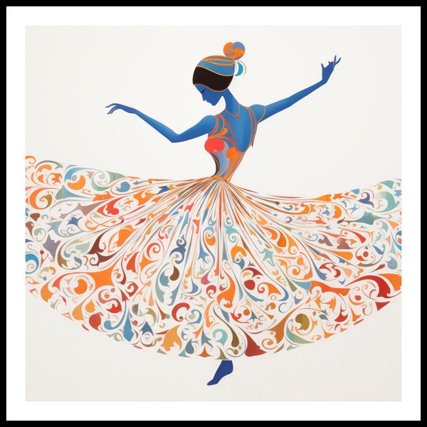 Plakat 90x90cm Wirująca Balerina zdjęcie 3