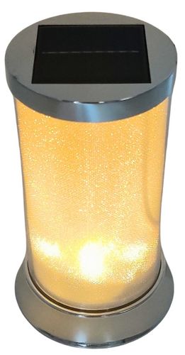 Znicz solarny LED SUBITO (S082) srebrny/biały ciepły 16 cm na Arena.pl