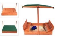 Piaskownica ogrodowa z daszkiem zamykana z ławkami 120x120 ciemnozielona