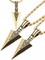 Złoty Punkowy Męski Naszyjnik Grot Strzała Punk