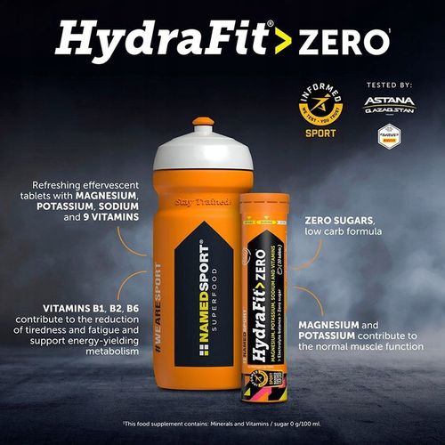 2x HYDRAFIT ZERO IZOTONIK NAMEDSPORT BEZ CUKRU 20 PASTYLEK Z BIDONEM zestaw na Arena.pl