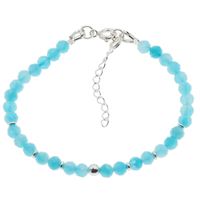 Bransoletka regulowana - Amazonit fasetowane kulki i srebro