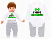 Komplet dziecięcy niemowlęcy body spodenki chłopięcy Synuś Mamusi r. 86