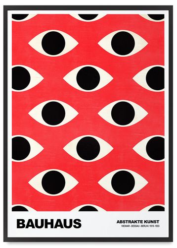 Plakat w ramie bauhaus oczy pattern 21x30 cm w czarnej ramie na Arena.pl