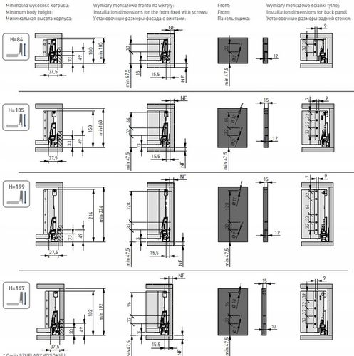 SZUFLADA GTV MODERN BOX PRO WYSOKA H199 L500 CICHY DOMYK WYSUW BIAŁA na Arena.pl