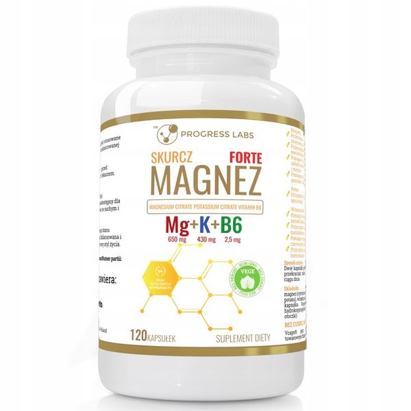 Magnez + Potas cytrynian + P-5-P B6 - Forte 120kap zdjęcie 1
