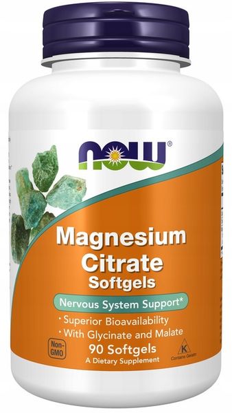 Now Foods Cytrynian Magnezu 400mg magnez 90 kaps zdjęcie 1
