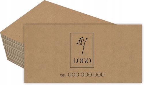 200 szt Eko wizytówki firmowe kraft 250g + PROJEKT karty metki cenówki na Arena.pl
