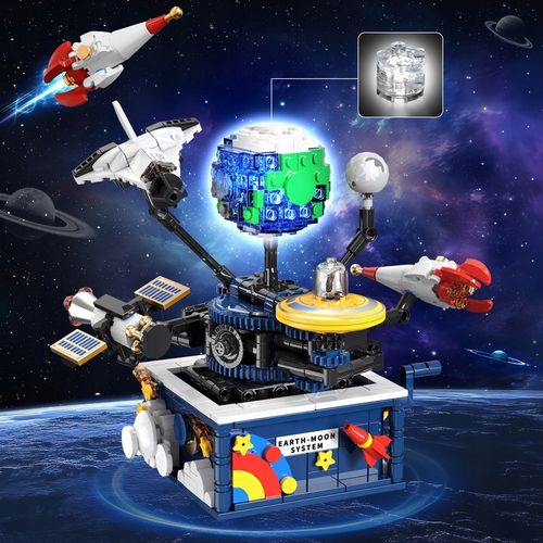 KLOCKI UKŁAD ZIEMIA PLANETA RUCHOMY KOSMOS RAKIETY SAMOLOT LED 554szt 6w1 na Arena.pl