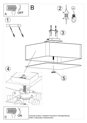 Plafon LOKKO 55 czarny na Arena.pl