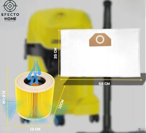 10x Worki do odkurzacza Karcher + Filtr Zamiennik | WD3 WD4 WD5 WD6 na Arena.pl